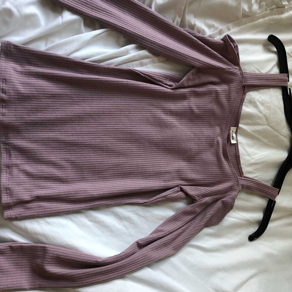 cute off the shoulder sleeved shirt